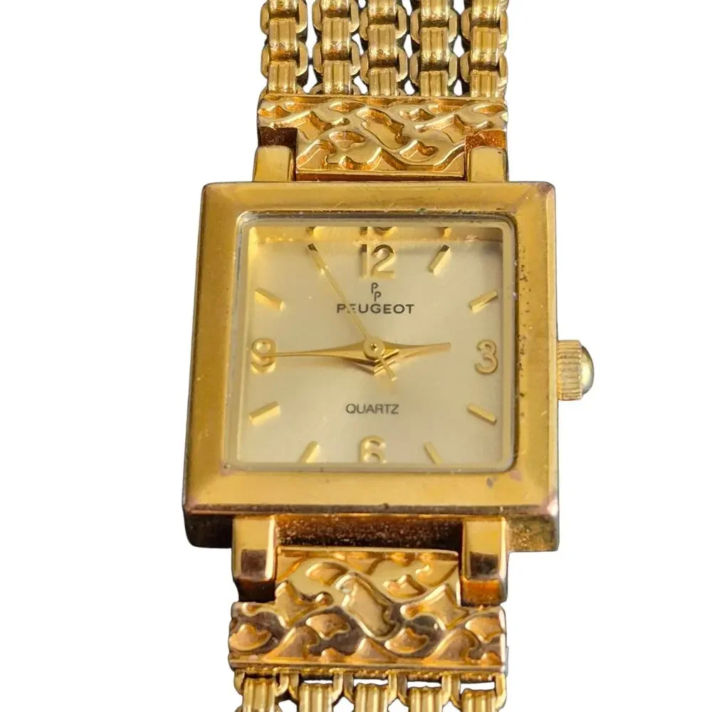 Peugeot‎ Women Gold Tone 5 Chain Bracelet Watch – Boho Retro Y2K Whimsy Classic